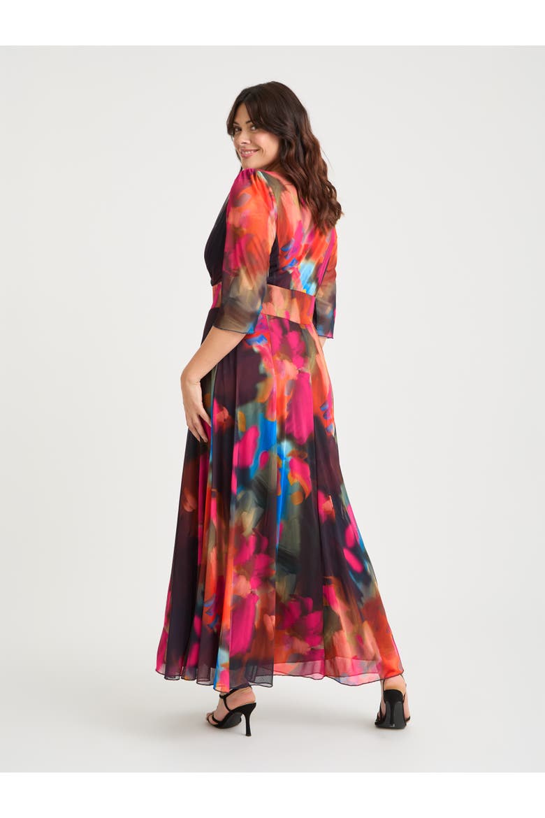 Verity Abstract Print Maxi Gown, Alternate, color, Orange Navy