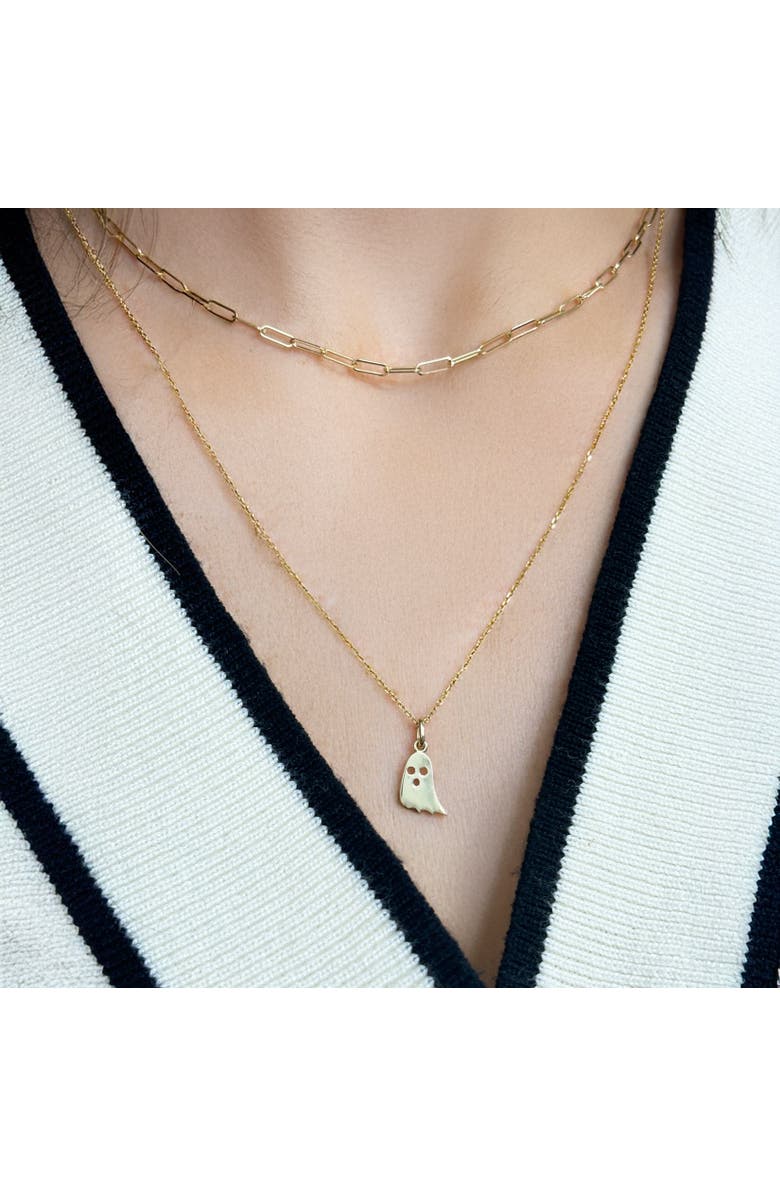 The Lovery Fine Jewelry Mini Gold Ghost Charm, Alternate, color, Yellow Gold