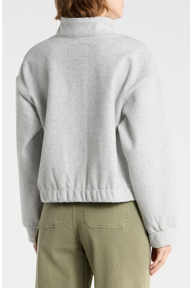 Funnel Neck Felt Jacket, Alternate, color, LIGHT GREY MIX