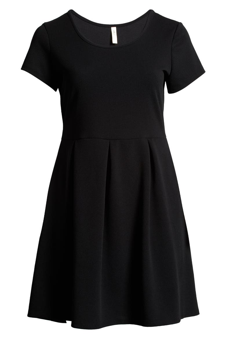 Scoop Neck Knit Dress, Alternate, color, BLACK