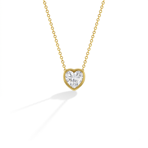 Cz Chain Through Heart Girls Necklace