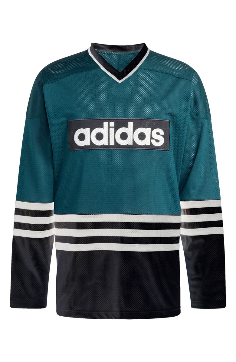 adidas Oversize Mesh Hockey Jersey, Alternate, color, Aurivy