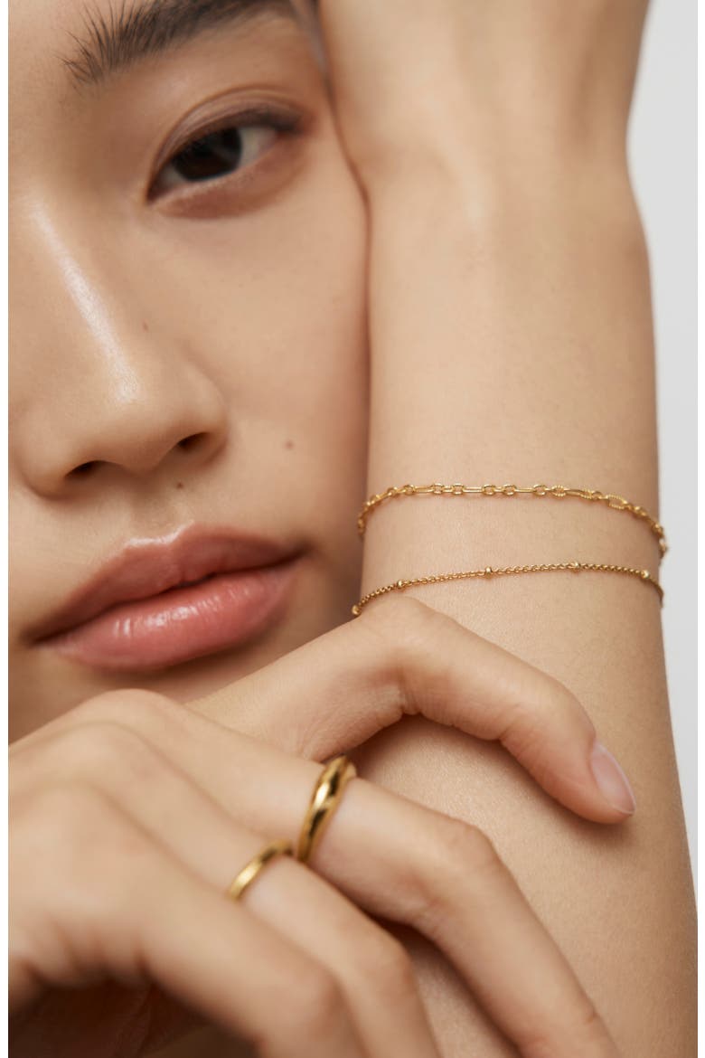 Textured Chain Link Bracelet, Alternate, color, 18K GOLD VERMEIL