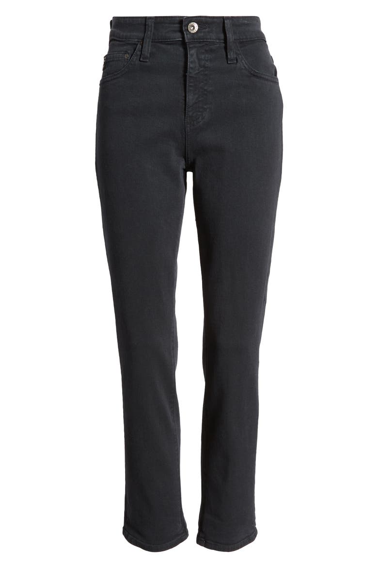Mari High Waist Crop Jeans, Alternate, color, SULFUR BLACK