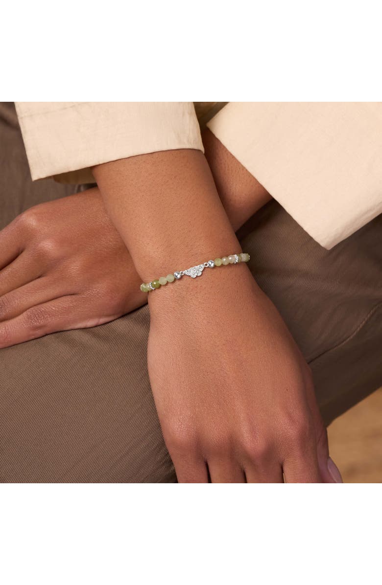 Karma and Luck Blissful Flight Jade Butterfly Bracelet, Alternate, color, Pastel Green/ Silver