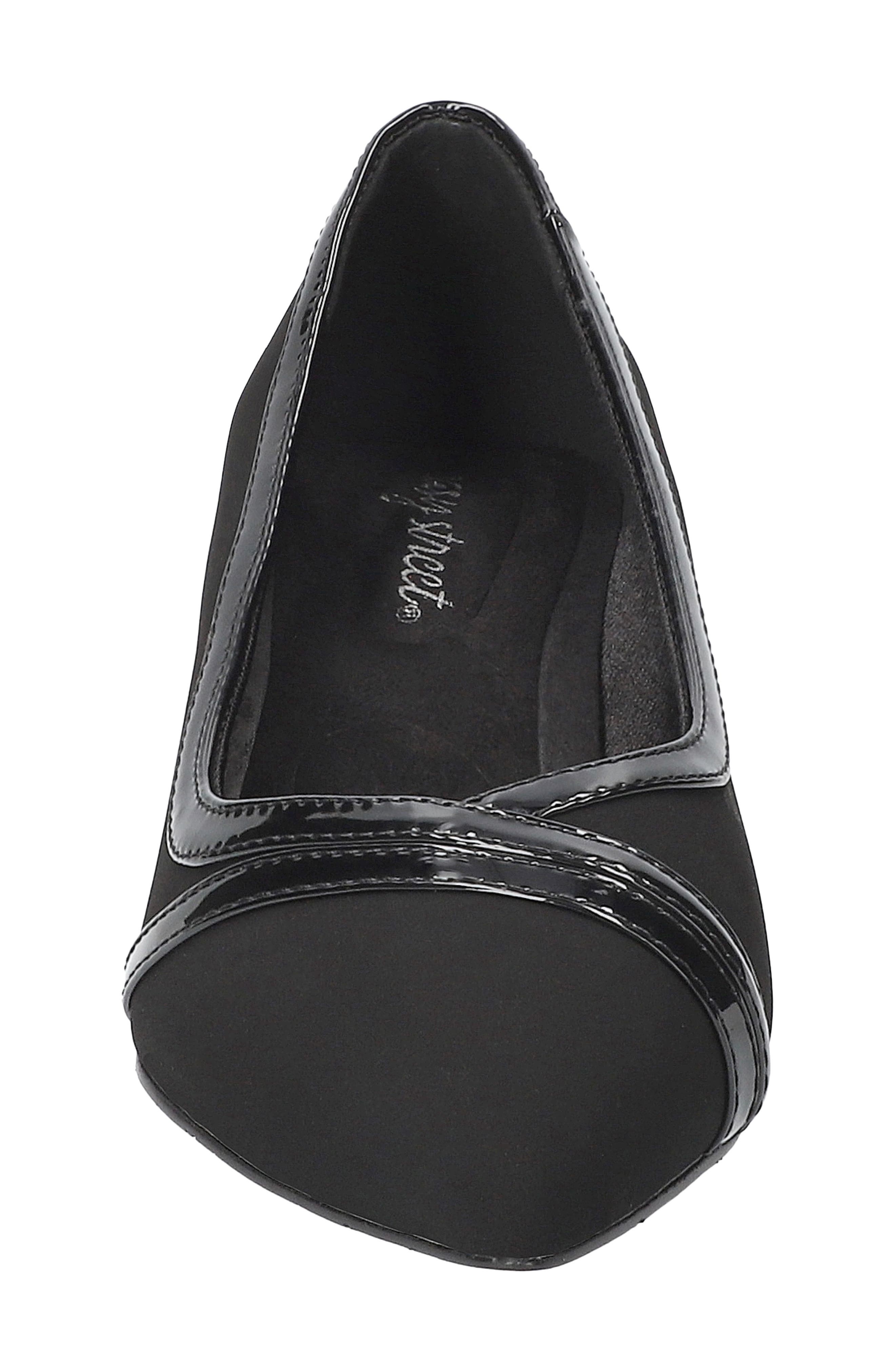 Maye Pointed Toe Kitten Heel Pump, Alternate, color, BLACK LAMY-PATENT