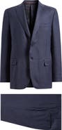 Canali Siena Regular Fit Navy Shadow Stripe Wool Suit