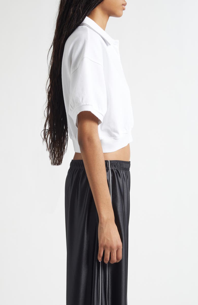Alexander Wang Cinched Crop Cotton Polo, Alternate, color, White