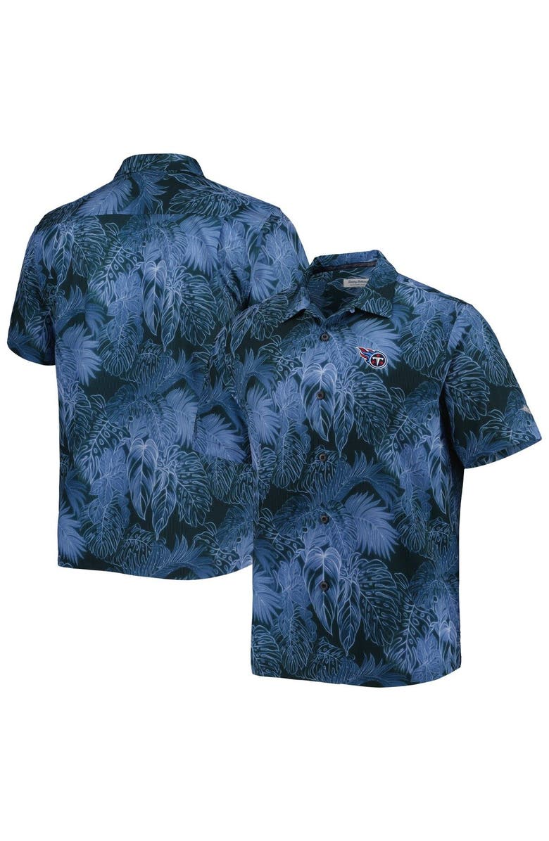 Tommy Bahama Men's Tommy Bahama Blue Tennessee Titans Coast Luminescent Fronds Camp IslandZone Button-Up Shirt, Main, color, 