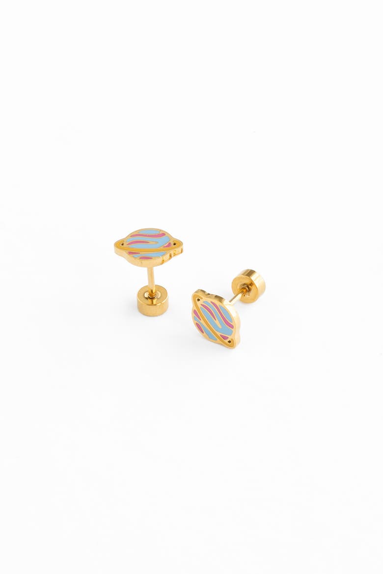 Planet Stud Earrings, Alternate, color, Blue