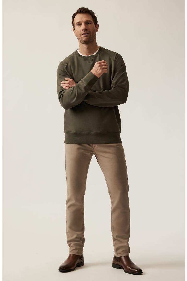 Stretch French Terry Crewneck Sweatshirt, Alternate, color, PIMENTO OLIVE
