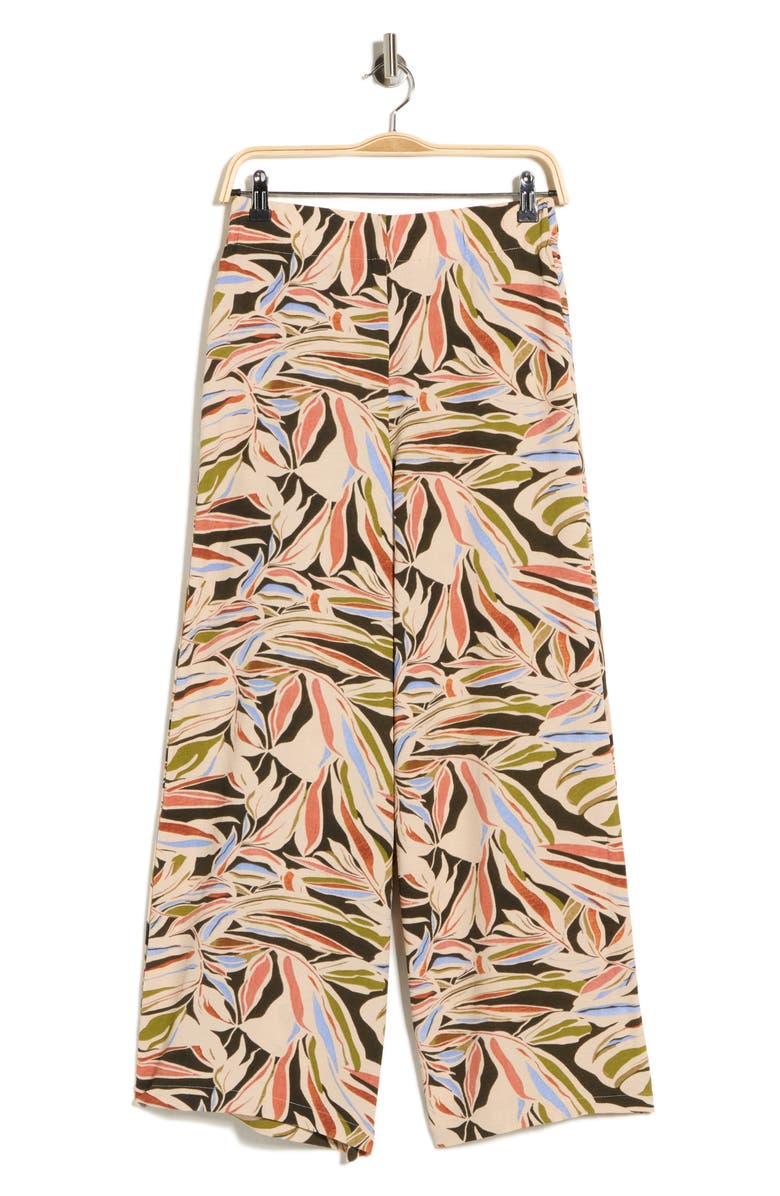 Adrianna Papell Printed Wide Leg Pants, Main, color, Watercolor Leaf