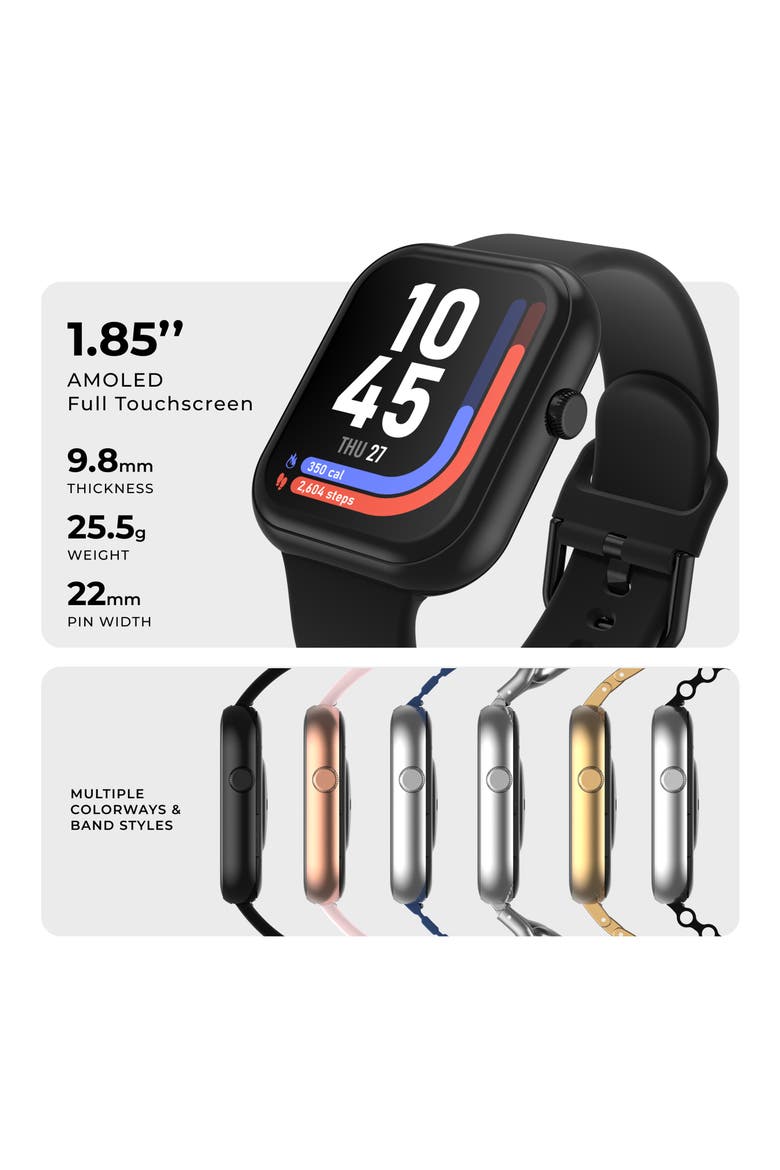 iTouch Air 5 Smartwatch, 40mm with Silicone Band, Alternate, color, BLACK/ BLACK