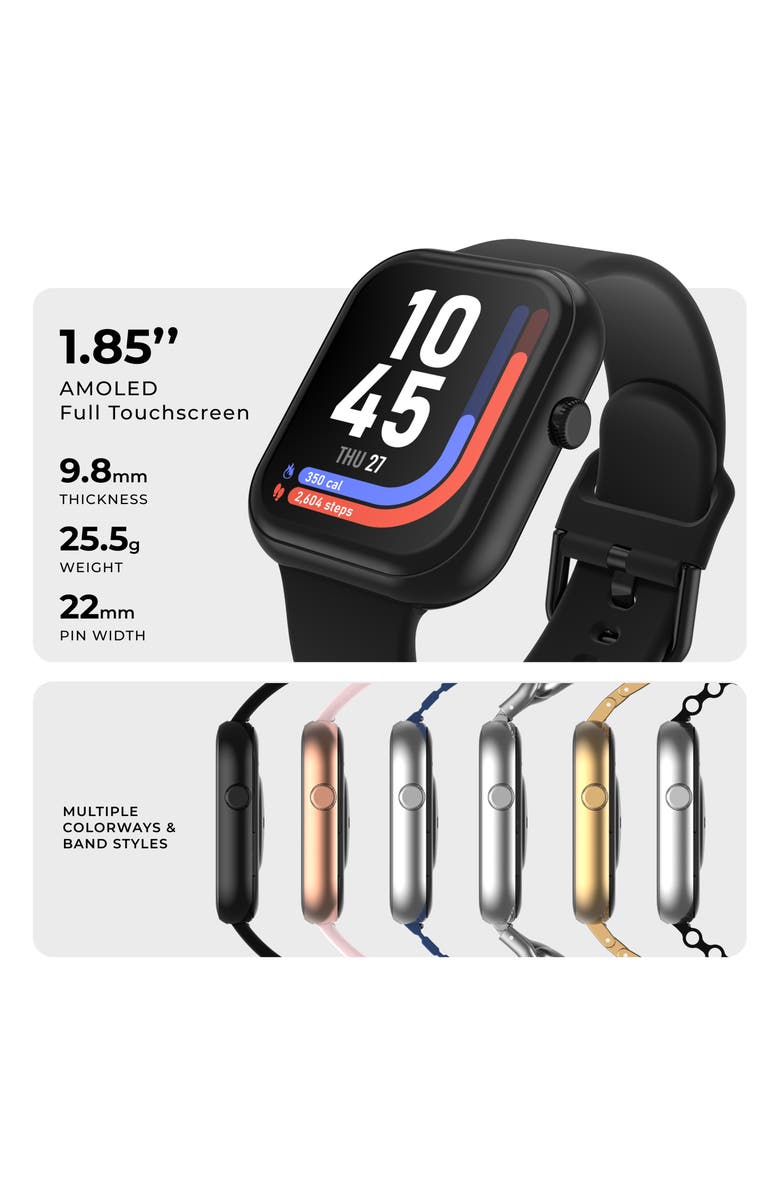 AMERICAN EXCHANGE iTouch Air 5 Smartwatch, 40mm with Silicone Band, Alternate, color, Black/ Black