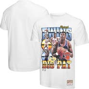 Mitchell & Ness Men's Mitchell & Ness Patrick Ewing White New York Knicks Hardwood Classics Commemorative Player Collage T-Shirt