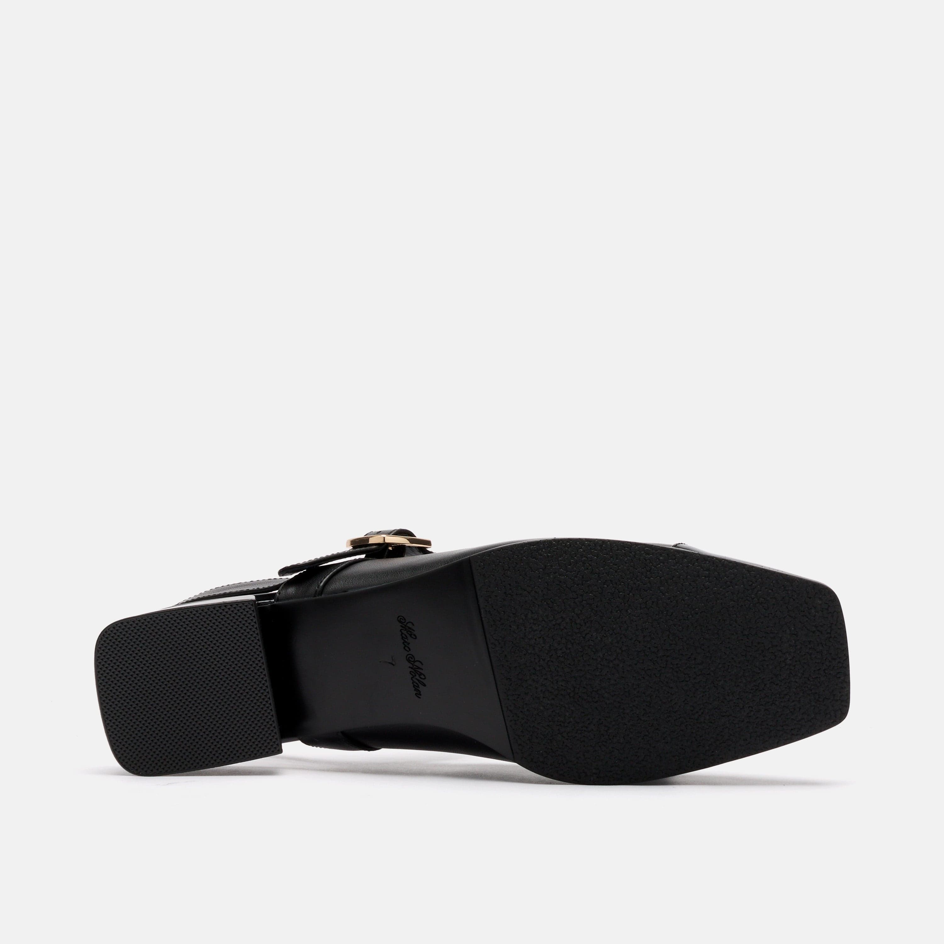 MARC NOLAN Cora Leather Mary Jane Lug Slingbacks, Alternate, color, Black