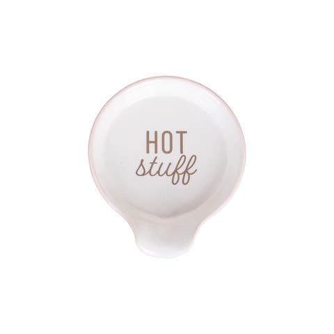 Hot Stuff Spoon Rest Ceramic White