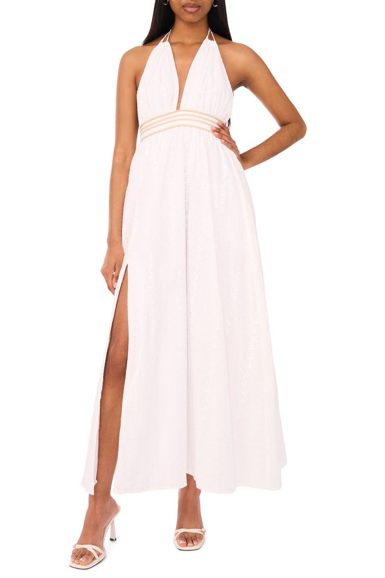 The Brynn Halter Dress, Main, color, LUCENT WHITE