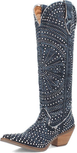 Honkeytonk Honey Knee High Denim Boot