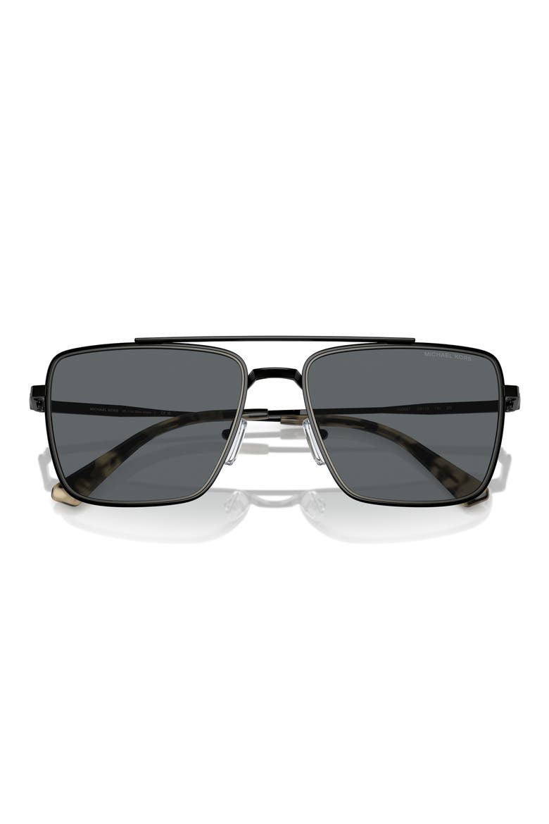 Blue Ridge 58mm Square Sunglasses, Alternate, color, SHINY BLACK / DARK GREY SOLID