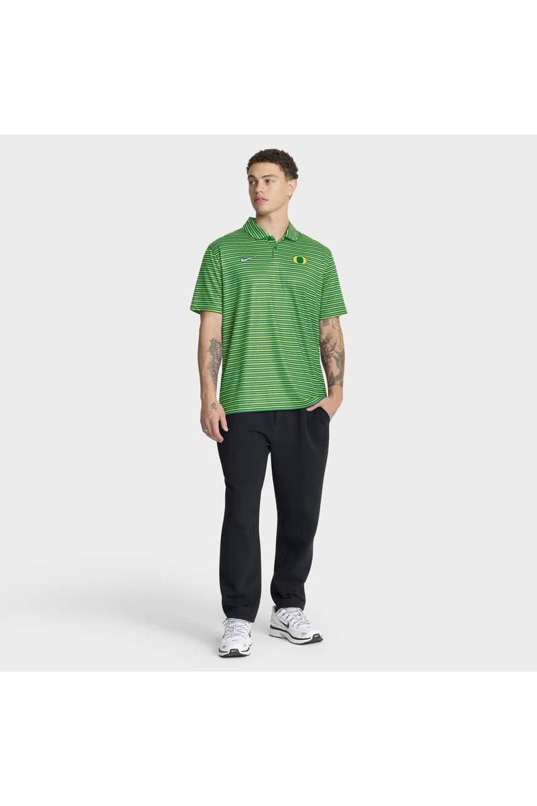 Men's Nike Green Oregon Ducks 2025 Coaches Premium Tour Stripe Dri-FIT Polo, Alternate, color, Green