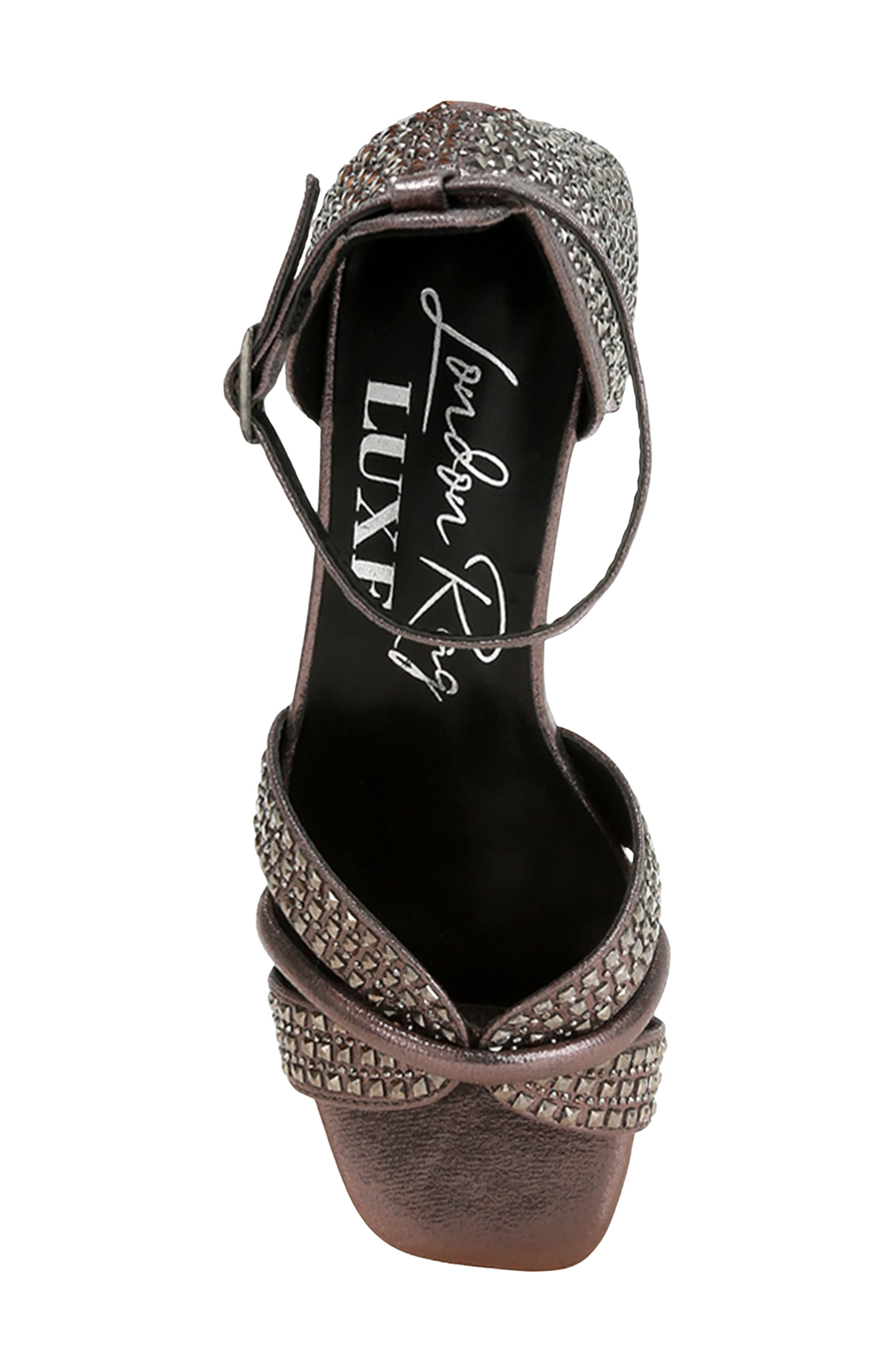 Babylon Embellished Block Heel Sandal, Alternate, color, PEWTER