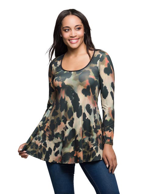 Long Sleeve Scoop Neck A Line Top