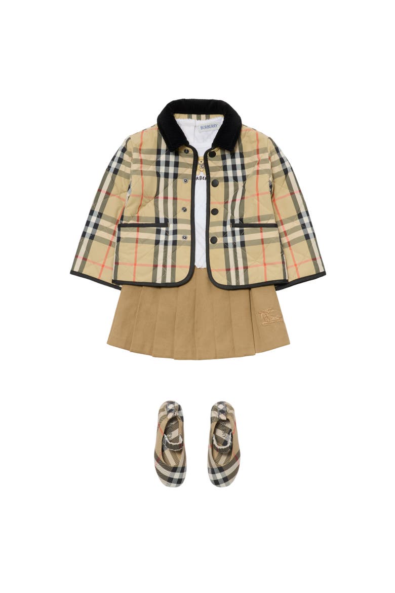 Check Quilted Nylon Barn Jacket, Alternate, color, Sand beige