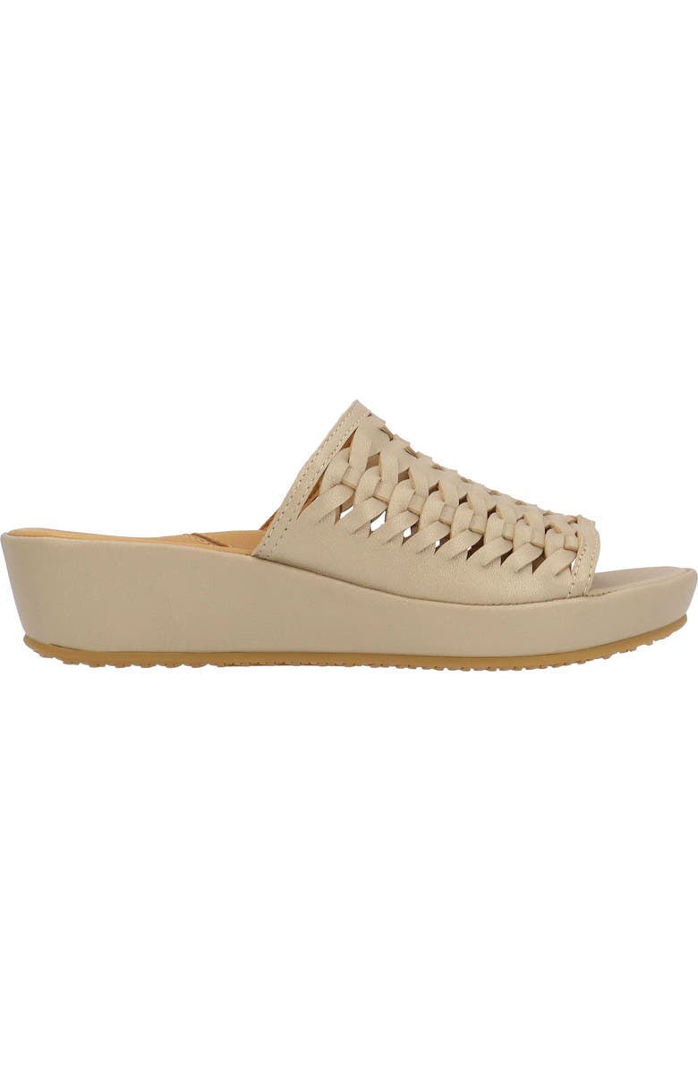 L'Amour des Pieds Cyra Platform Wedge Slide Sandal, Alternate, color, Platino