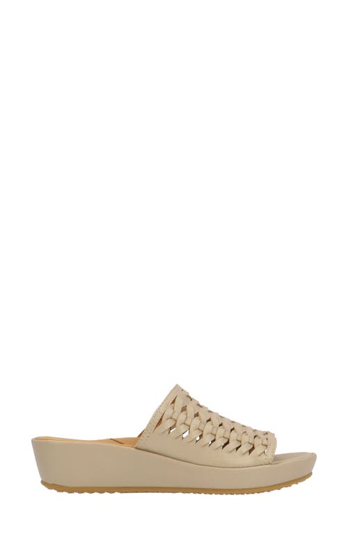 L'amour Des Pieds Cyra Platform Wedge Slide Sandal In Platino