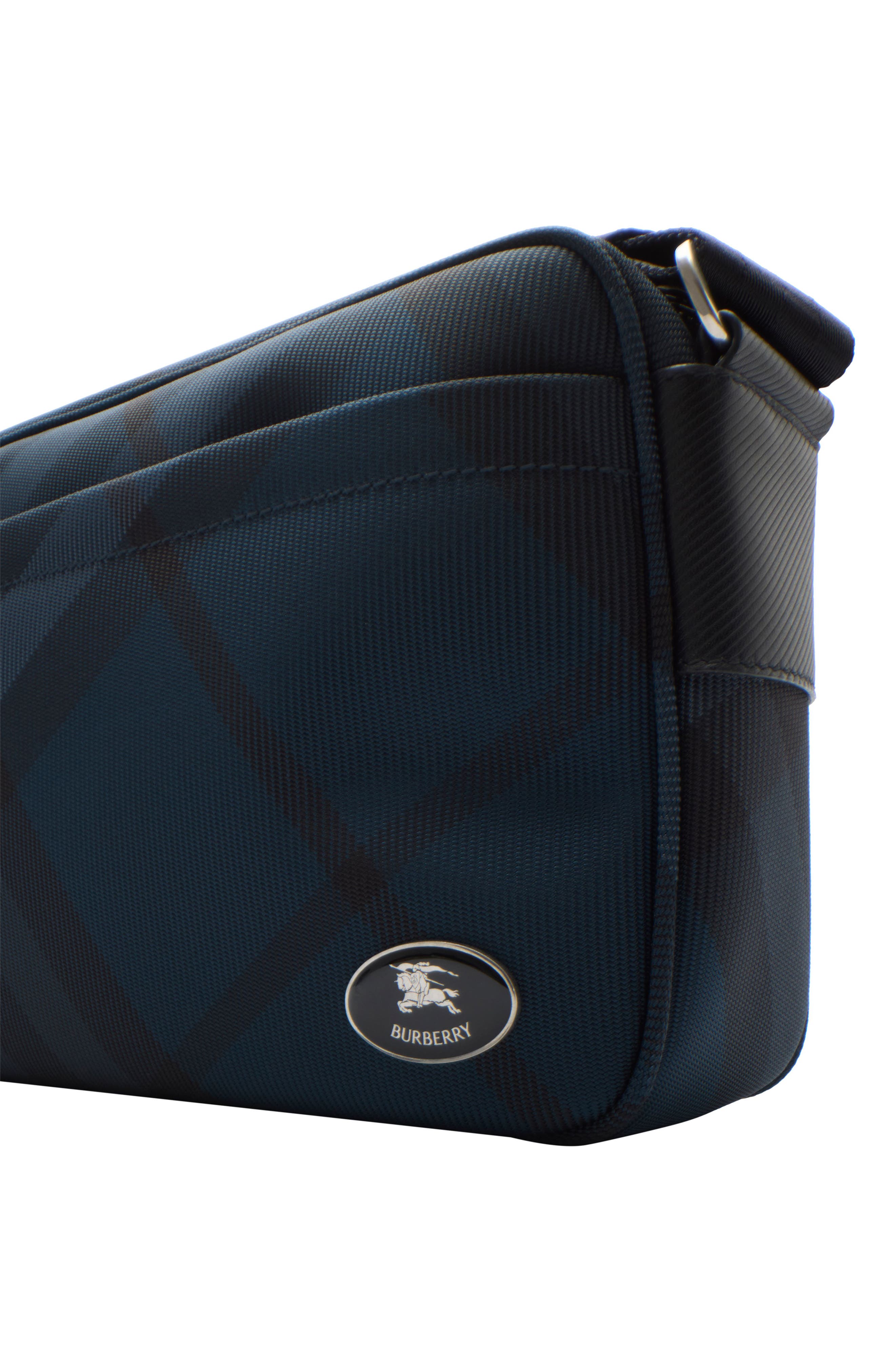Slim Grid Check Nylon Crossbody Bag, Alternate, color, NAVY
