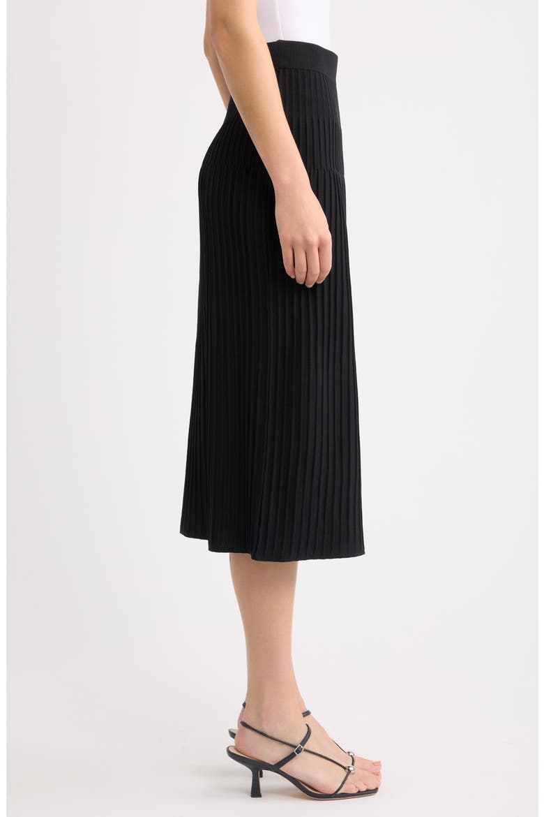Pleated Sweater Skirt, Alternate, color, ANNE BLACK