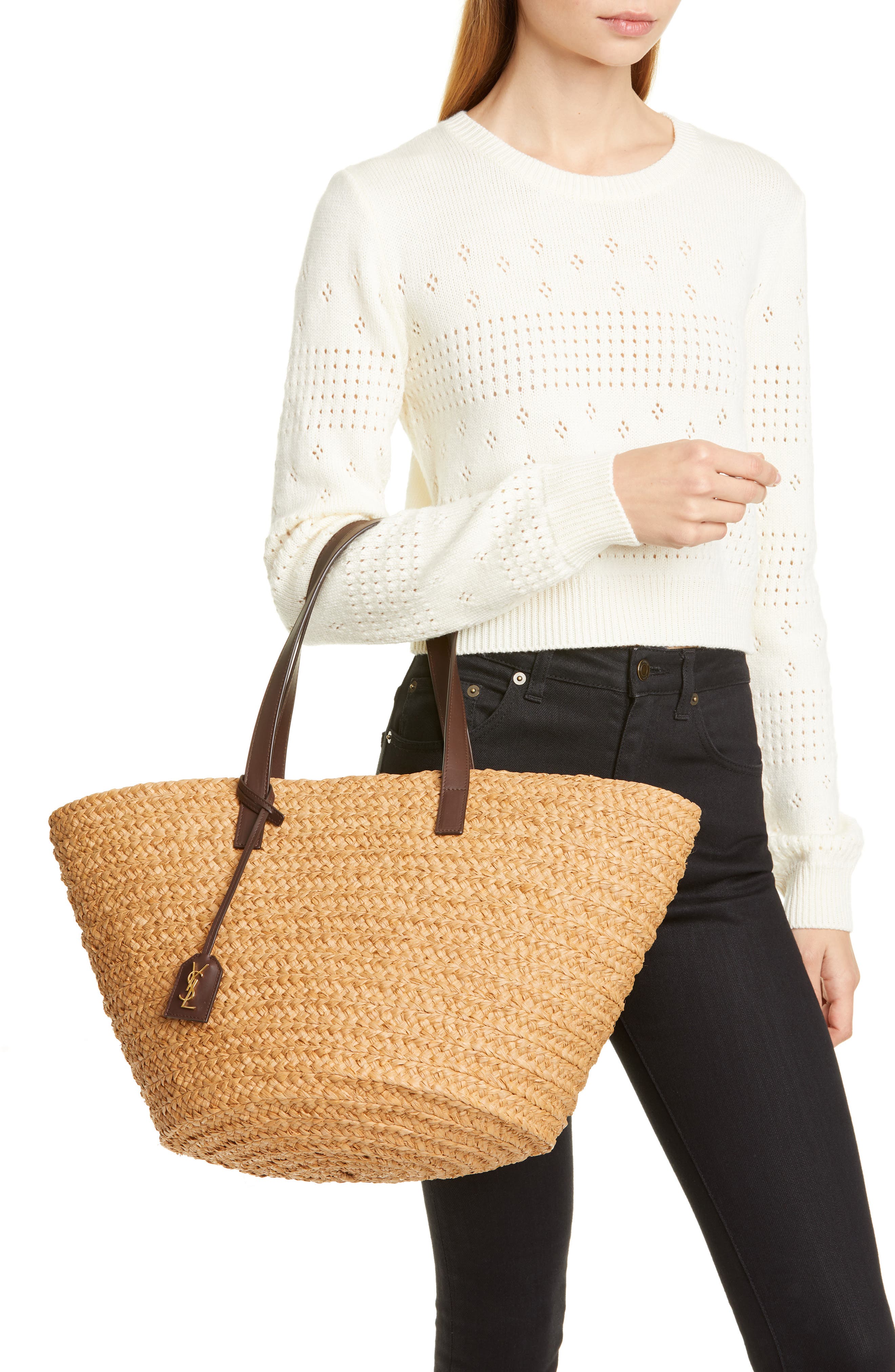 Saint Laurent Panier Basket Tote, Alternate, color, 