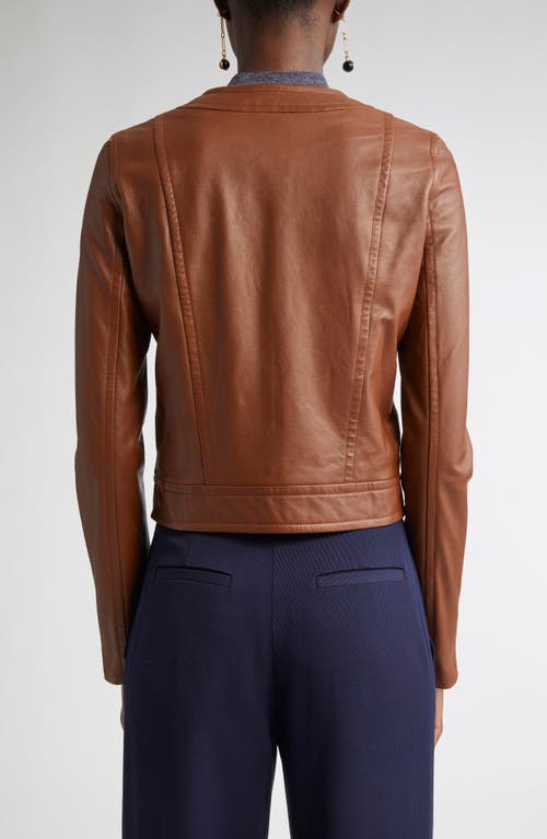 St John St. John Collection Soft Leather Jacket In Brown
