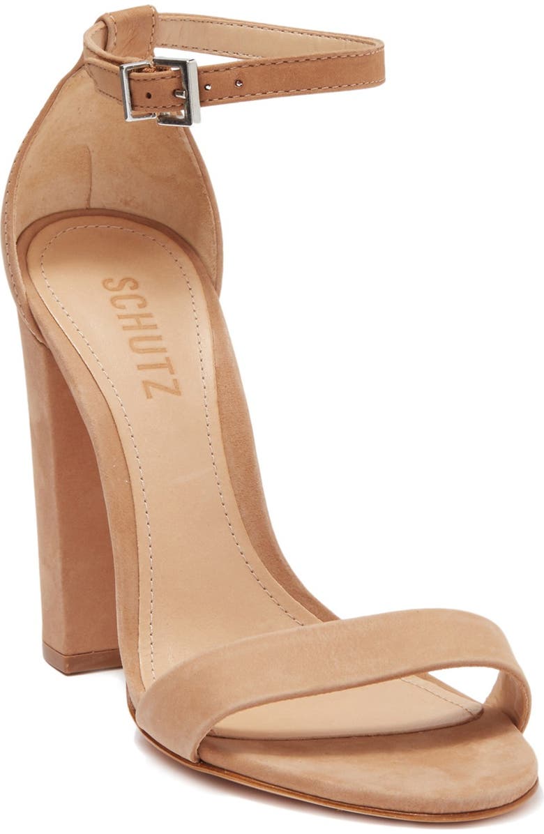Schutz Enida Suede Block Heel Sandal, Main, color,