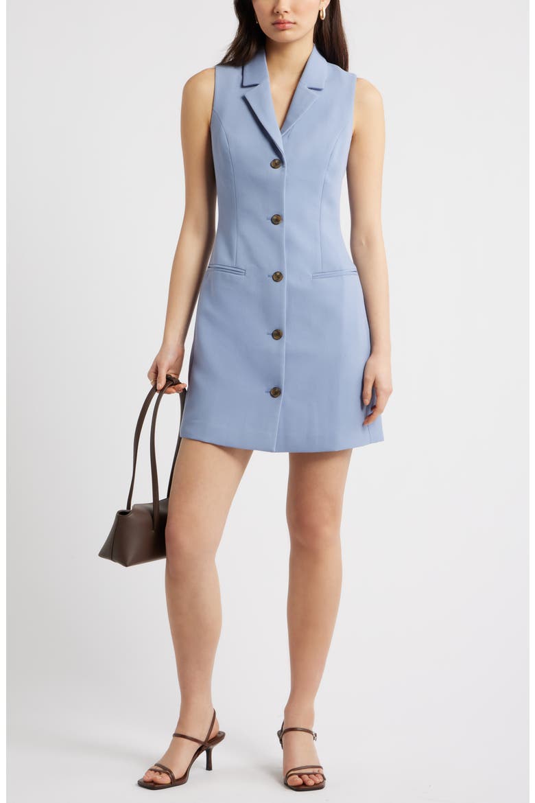The Icon Sleeveless Blazer Dress, Main, color, BLUE UMBRA