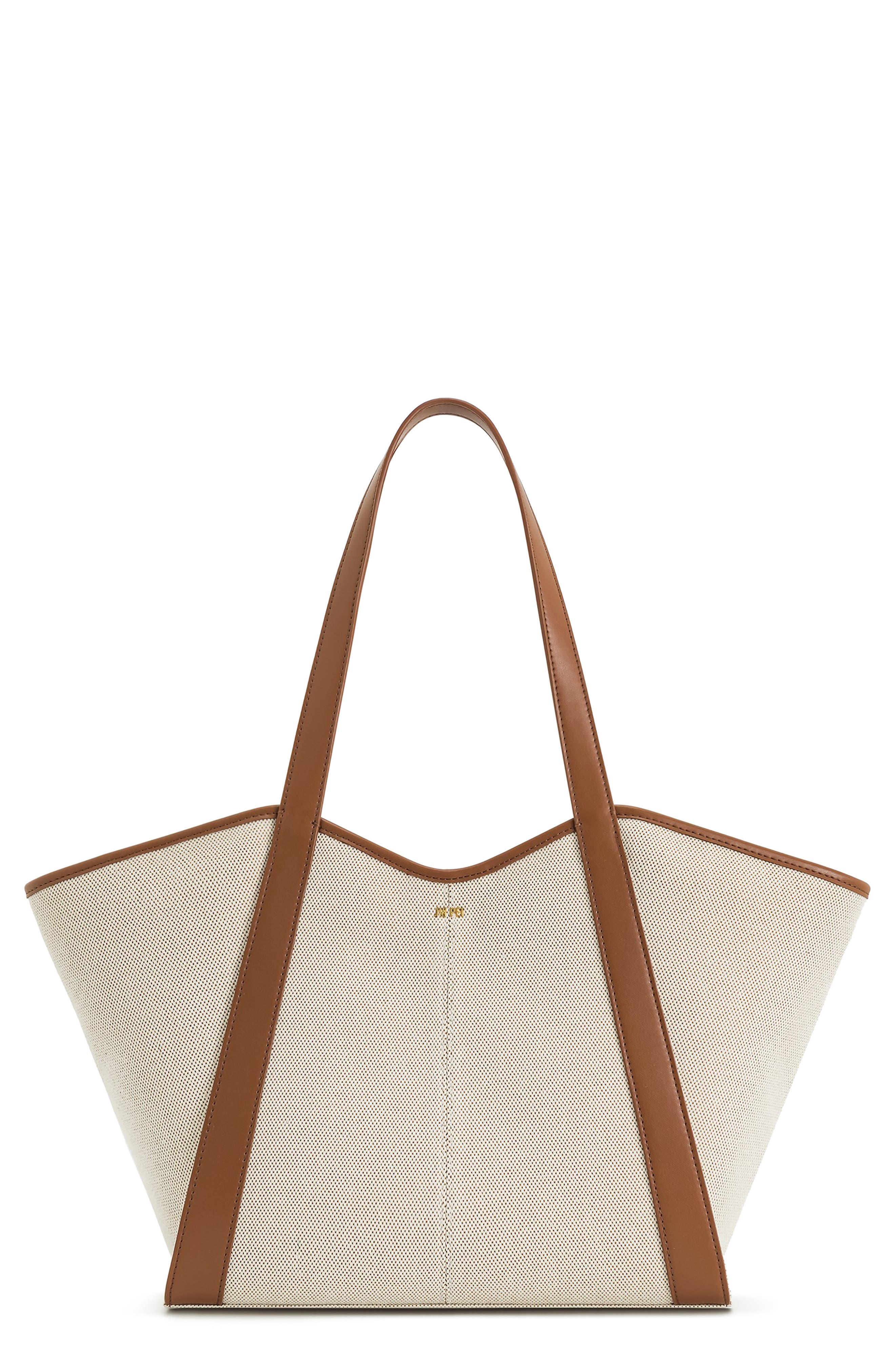 JW PEI Large Kiana Canvas Tote, Main, color, Brown Canvas