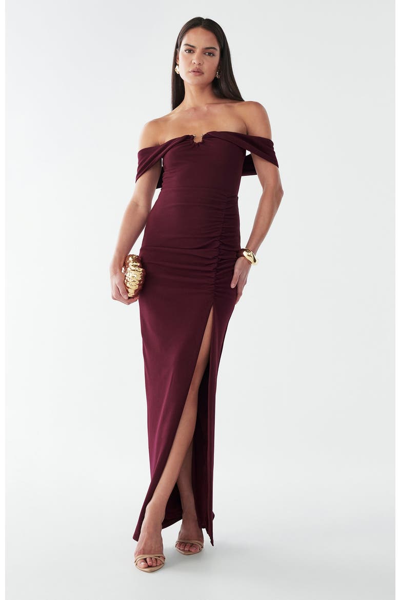 Serena Maxi Dress, Alternate, color, Burgundy