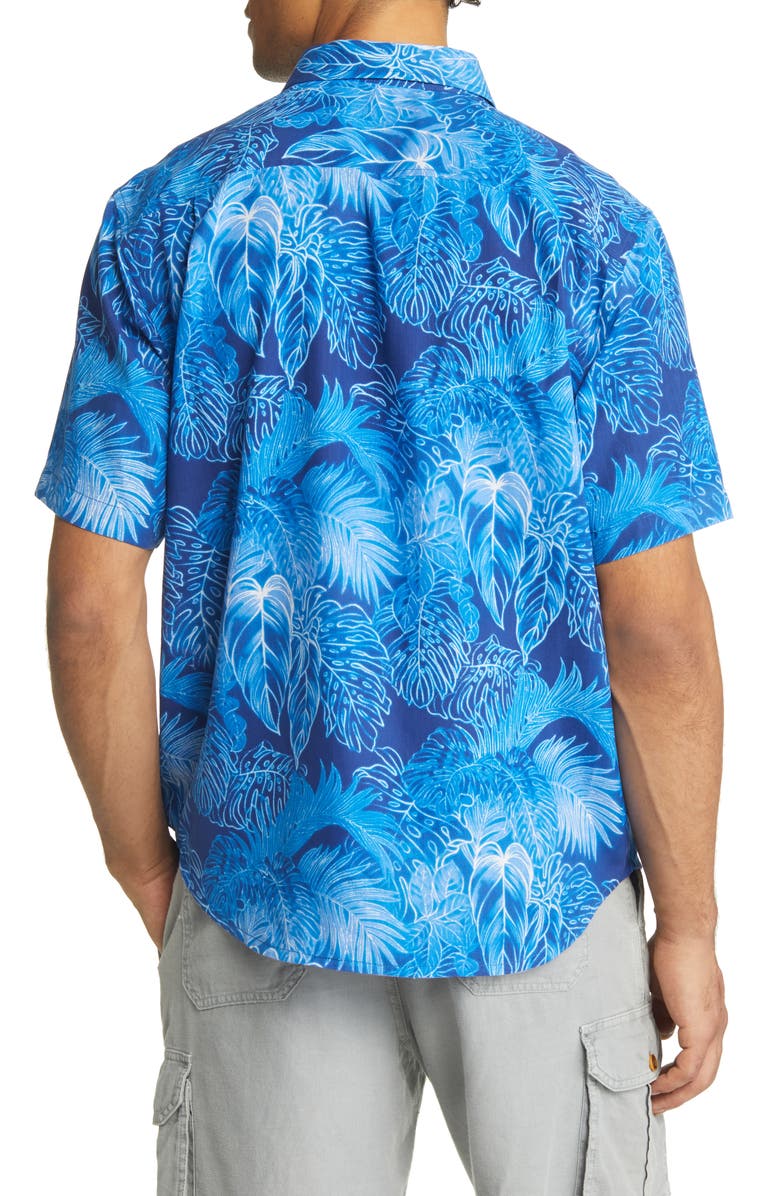 Tommy Bahama Luminescent Fronds Short Sleeve Silk Button-Up Shirt, Alternate, color, 