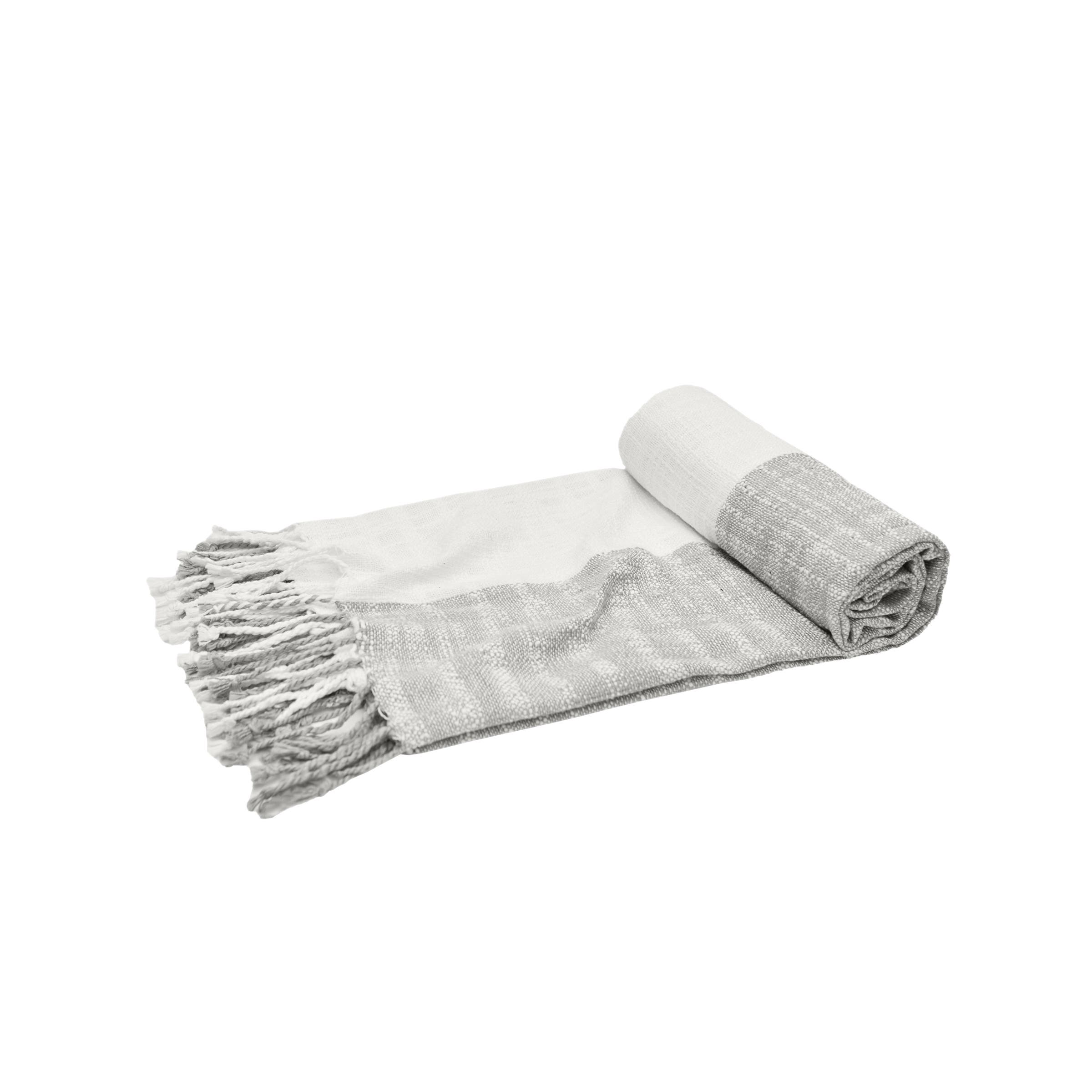 ELISABETH YORK Eva Stone Accent Throw Blanket in Grey 