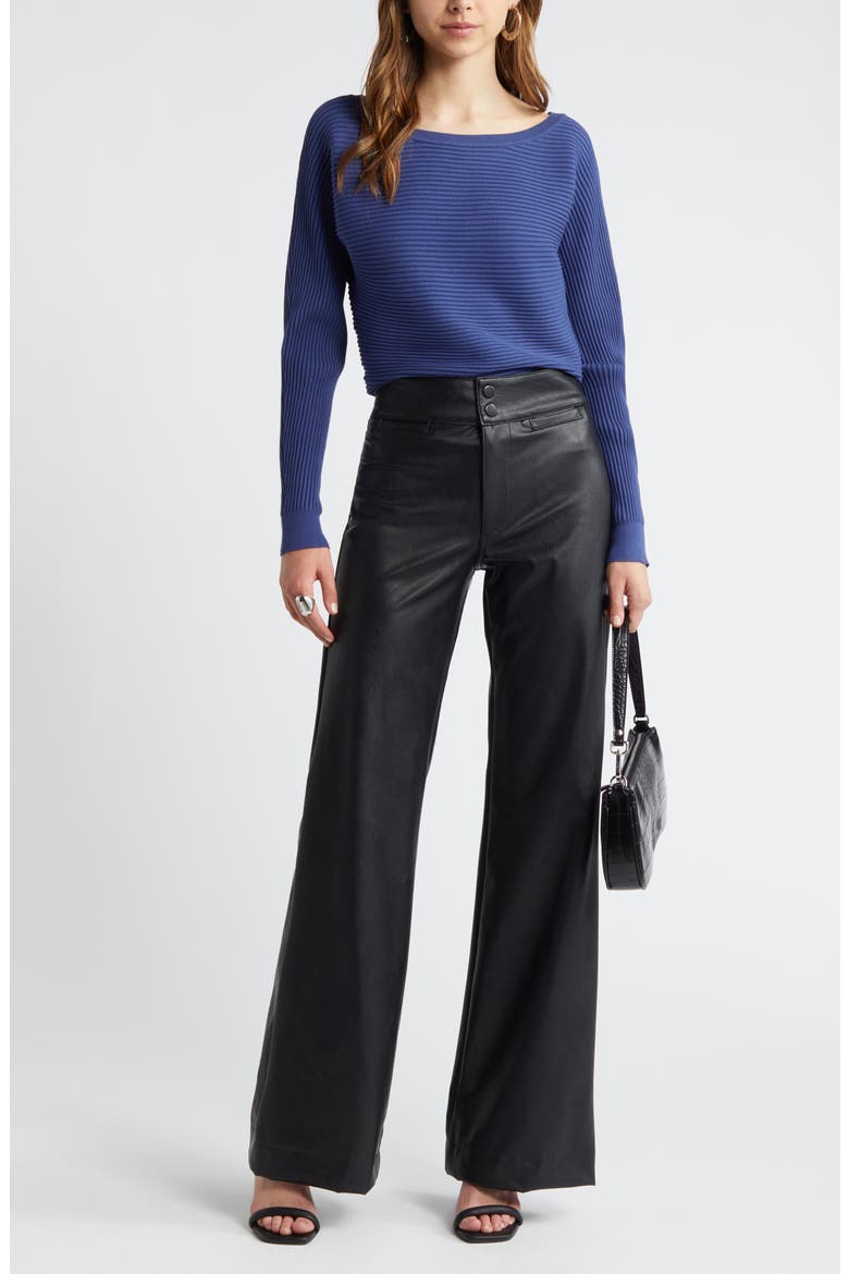Luxe Sculpt Rib Dolman Sleeve Sweater, Alternate, color, BLUE COBALT