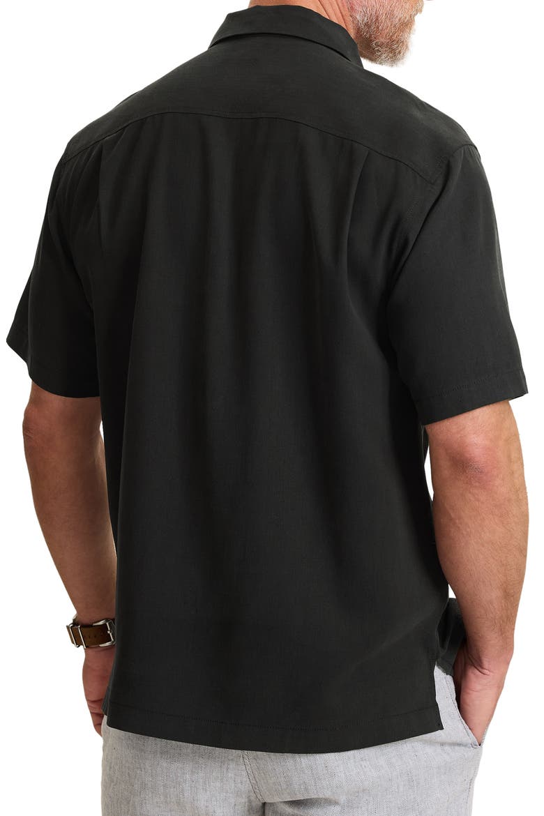 Kona Luxe Silk Button-Up Shirt, Alternate, color, BLACK