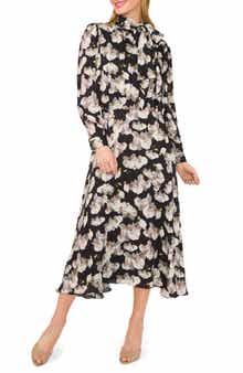 Ted Baker Floral Tie Neck Long Sleeve Dress