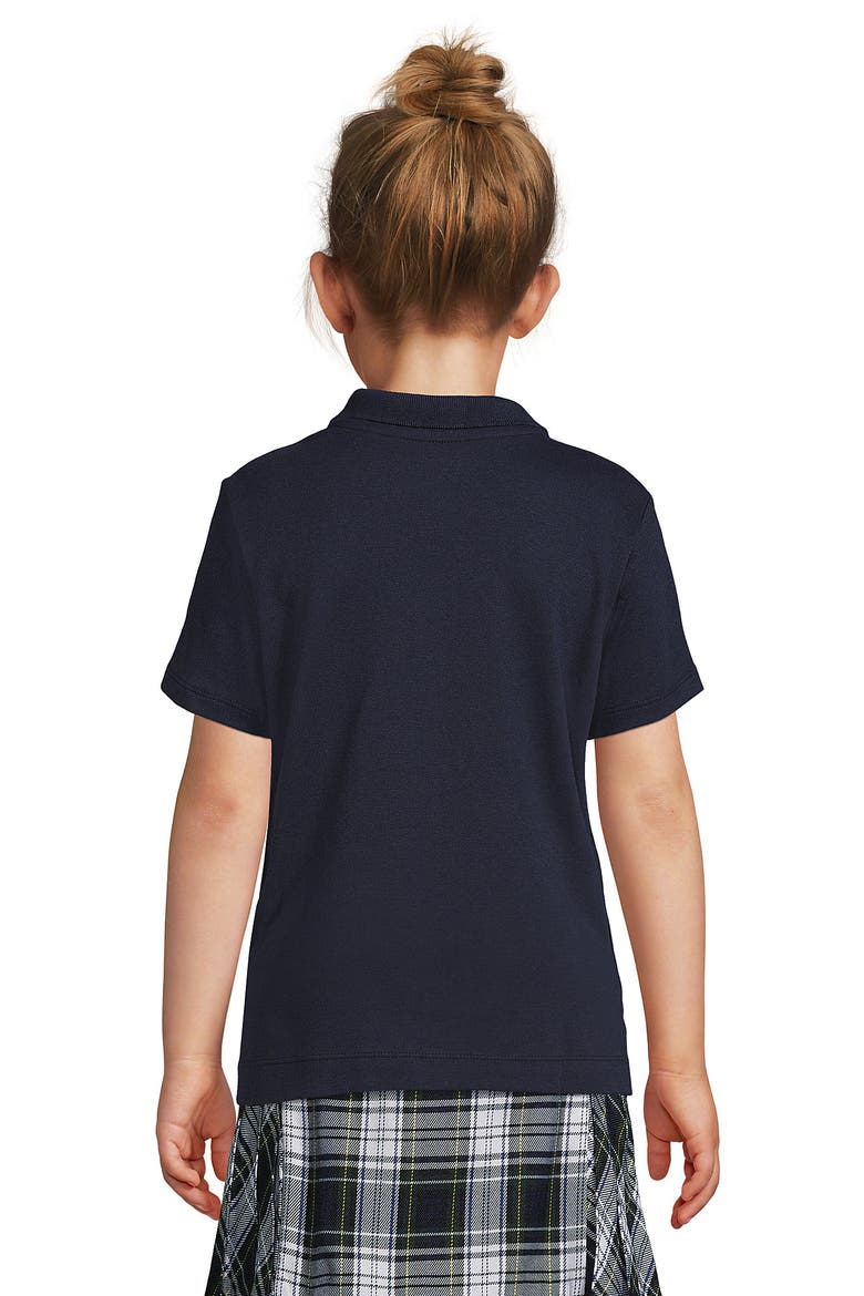 School Uniform Girls Short Sleeve Feminine Fit Interlock Polo Shirt, Alternate, color, Classic Navy