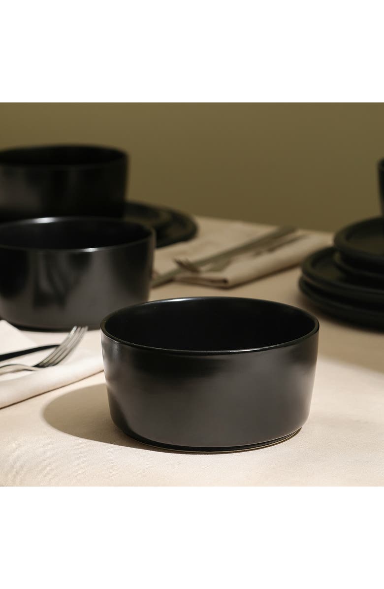 Stone Lain Eden Stoneware 24-Piece Dinnerware Set, Alternate, color, Black