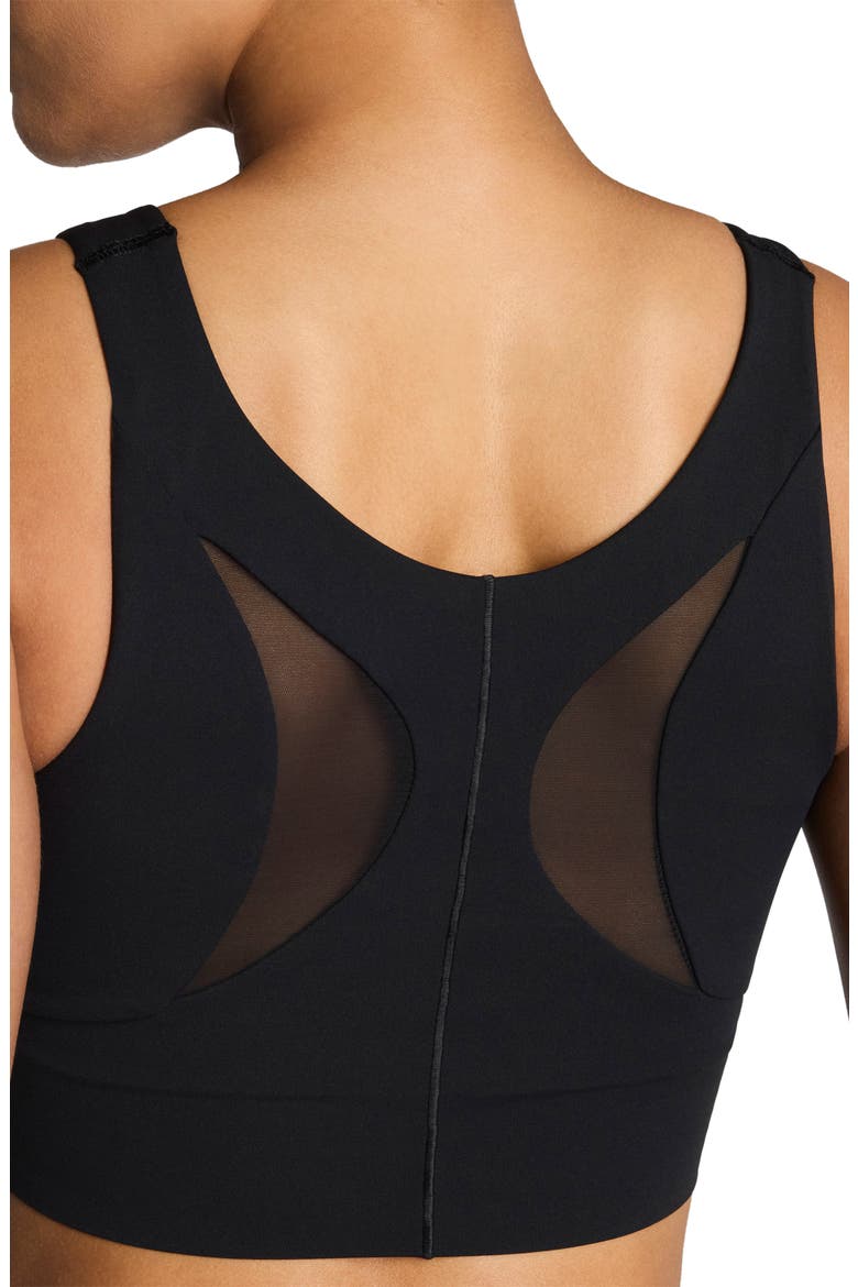 Meshery Longline Sports Bra, Alternate, color, VERY BLACK