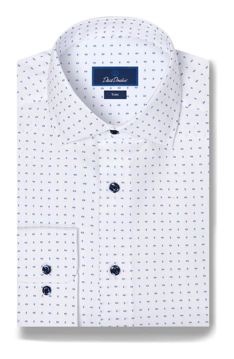 Trim Fit Neat Print Dress Shirt