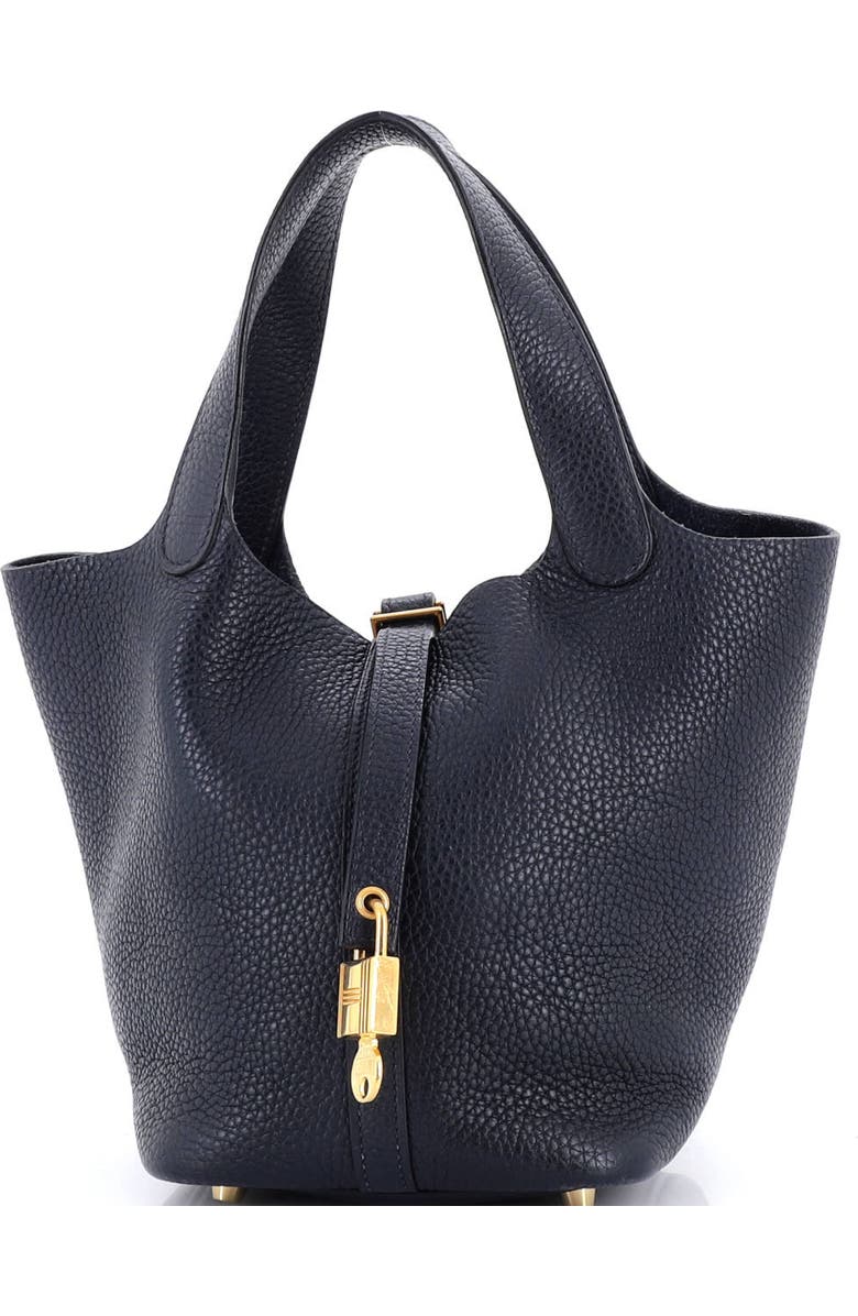 Pre-Owned Hermes Picotin Lock Bag Clemence PM, Main, color, Bleu Nuit