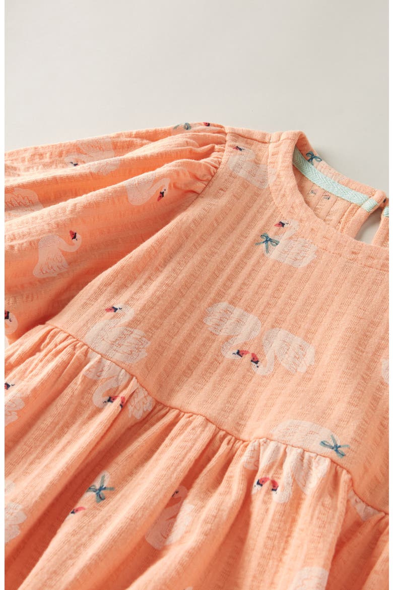 Kids' Pretty Tiered Dress, Alternate, color, CORAL PINK SWANS