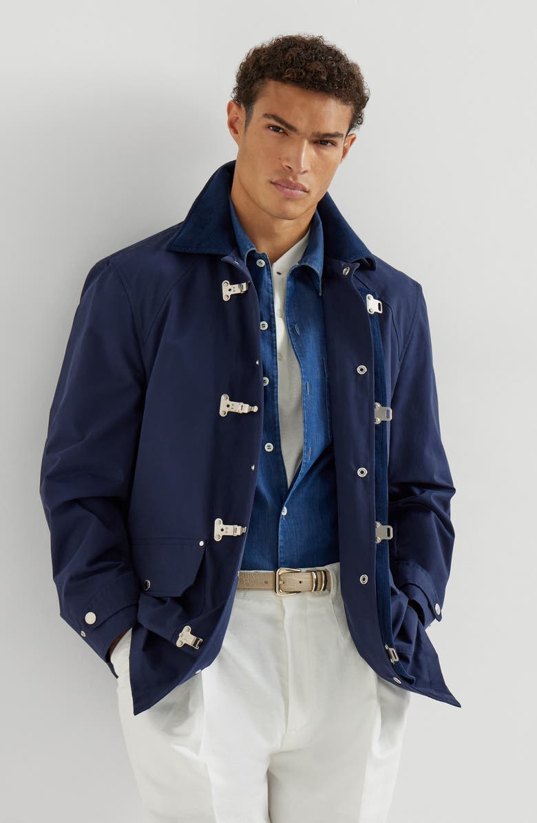Brunello Cucinelli Water-resistant outerwear, Alternate, color, Blue